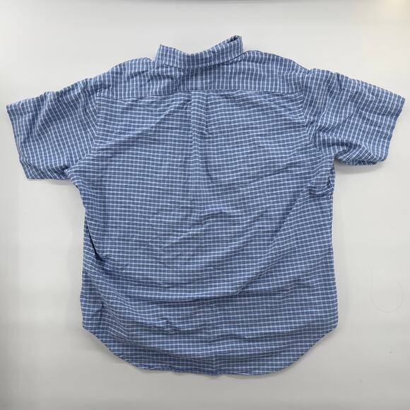 Ralph Lauren Shirt XL Blue White Check Plaid Short Sleeve Classic Fit - Picture 2 of 6